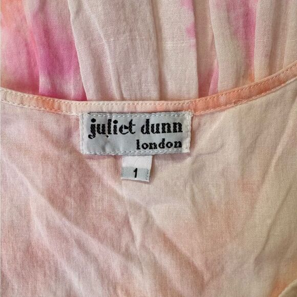 Juliet Dunn Shisha Mirror Embroidered Tie Dye Cotton Mini Dress Pink White Small - Picture 8 of 10
